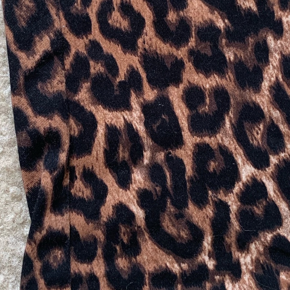 Leopard Print Straight Leg Stretch Jeans With Tuxedo Stripes Size 36 Euro (6-8) - Picture 6 of 16